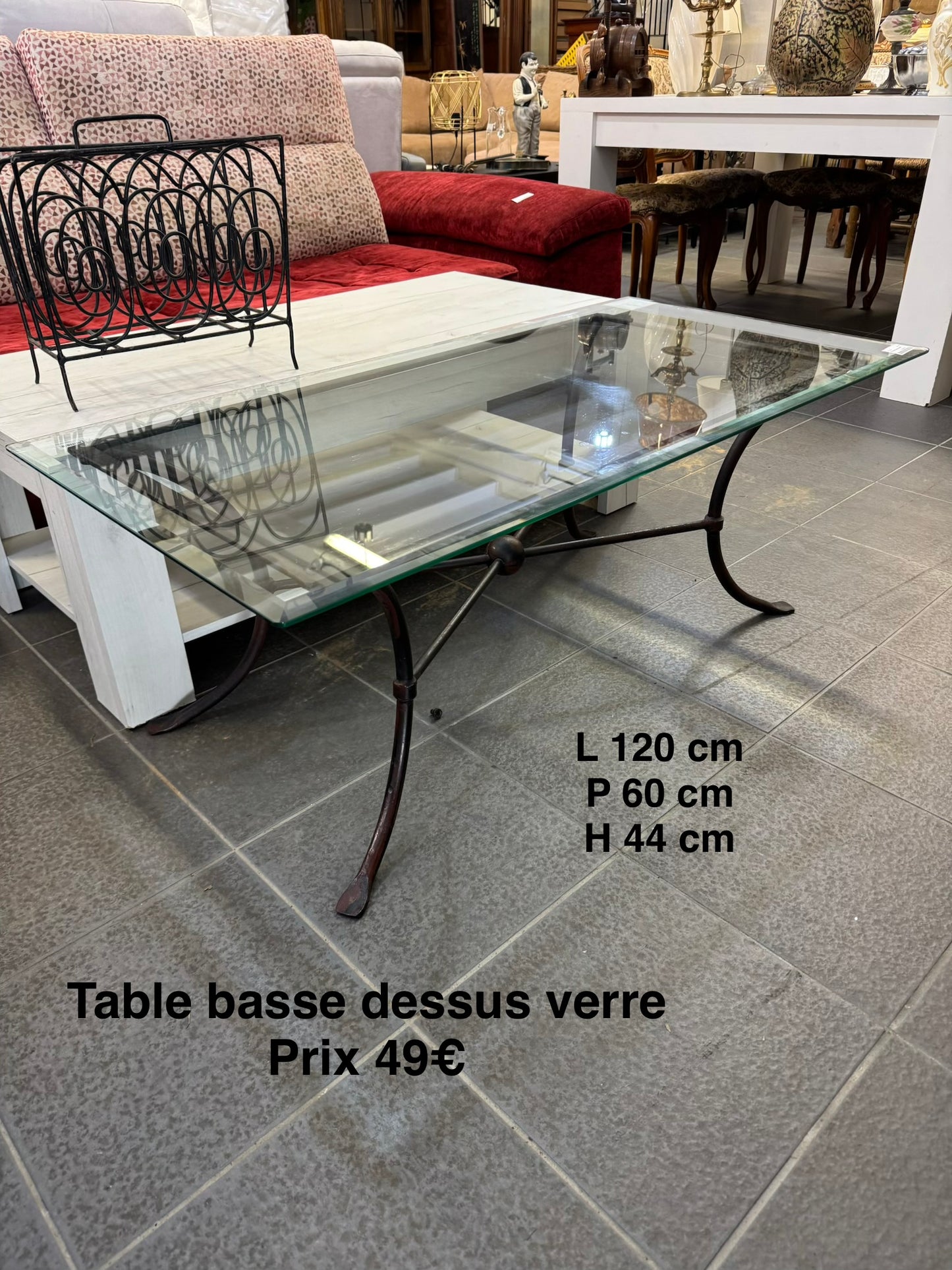 Table basse dessus verre 065381