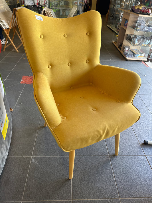 Fauteuil moderne tissu jaune 041298
