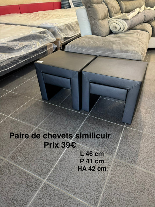 Paire de chevets similicuir 068038