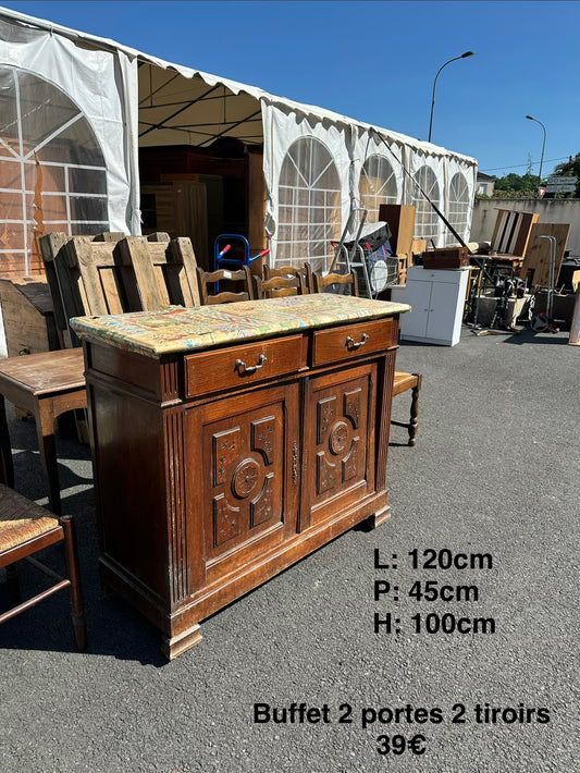 Buffet 2 portes 2 tiroirs 064159