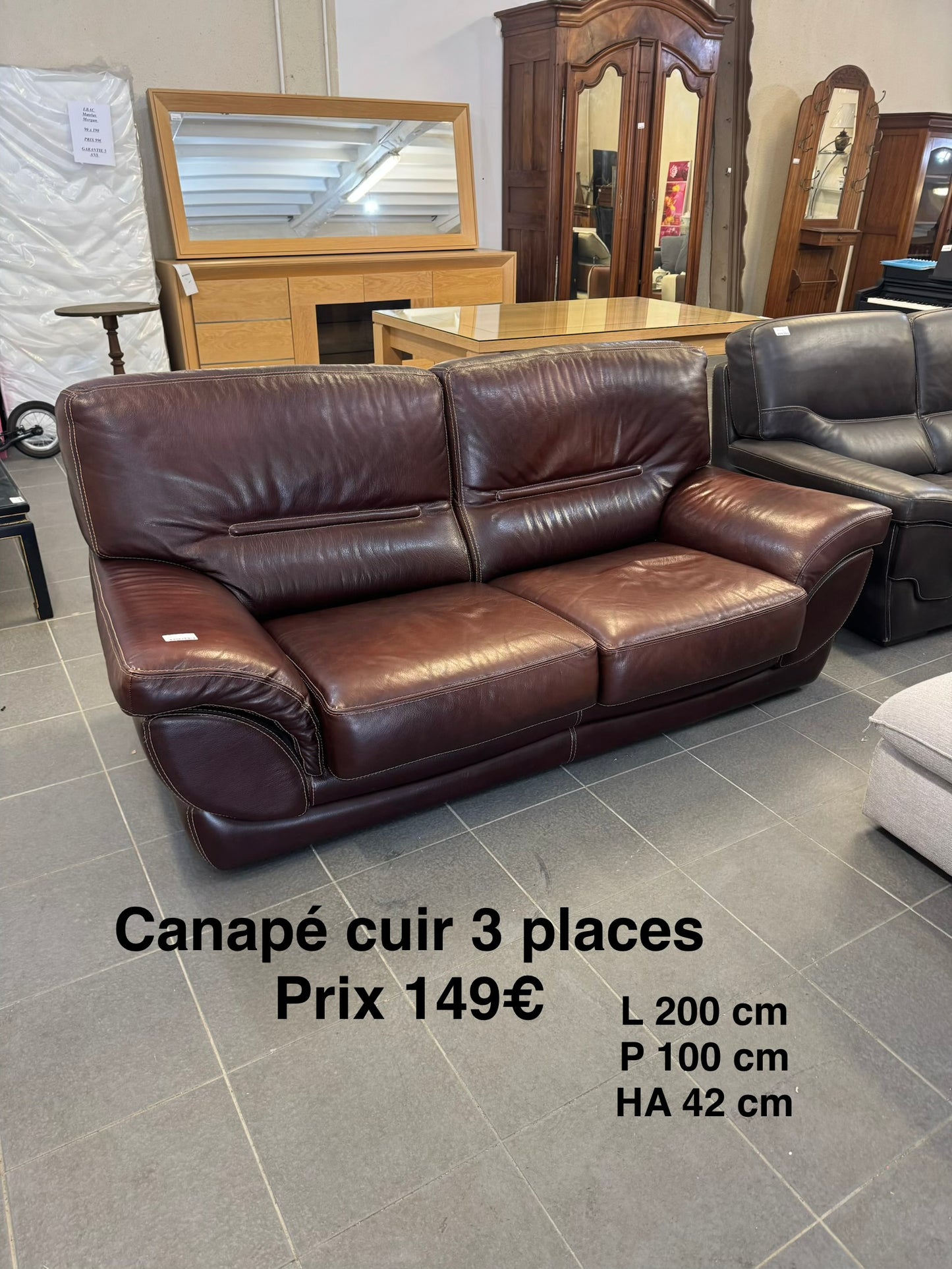 Canapé cuir 3 places 063213