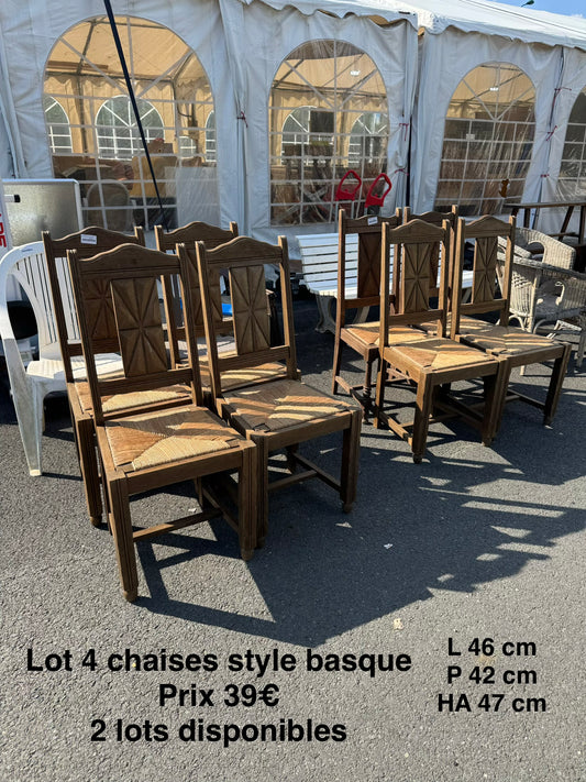 Lot 4 chaises style basque 062295