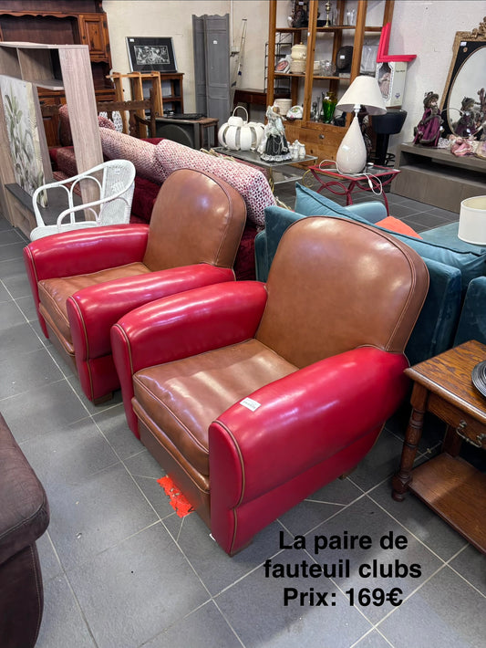 La paire de fauteuil clubs 069217