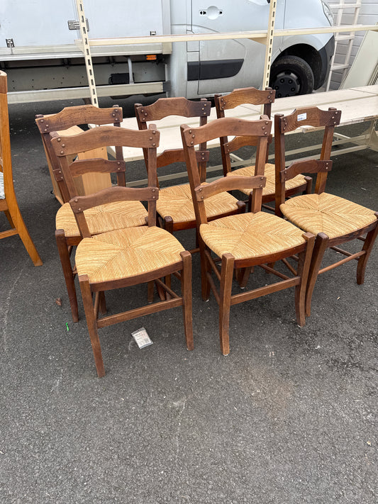 Lot de 6 chaises bois 033344