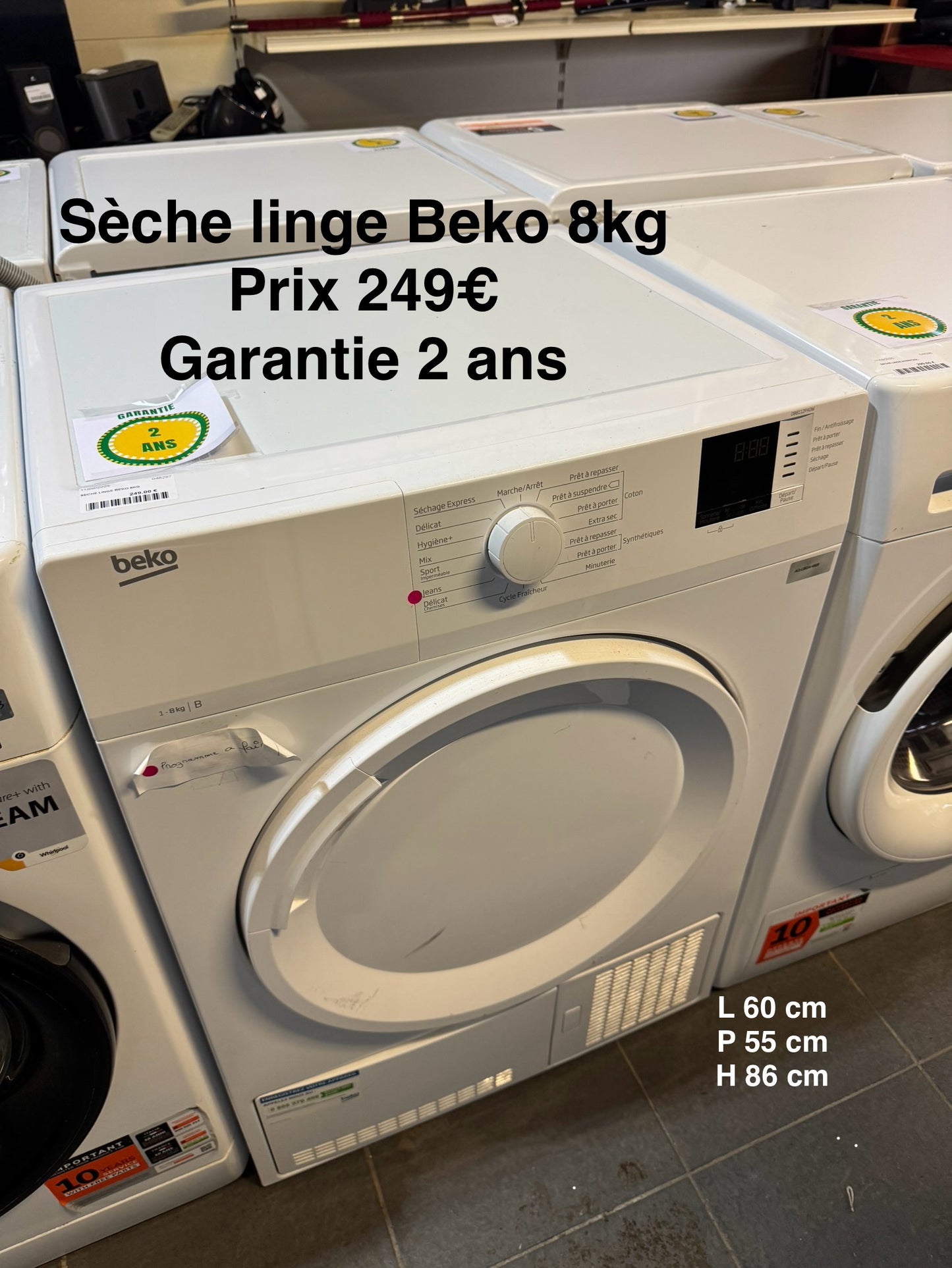 Sèche linge Beko 8kg 048297
