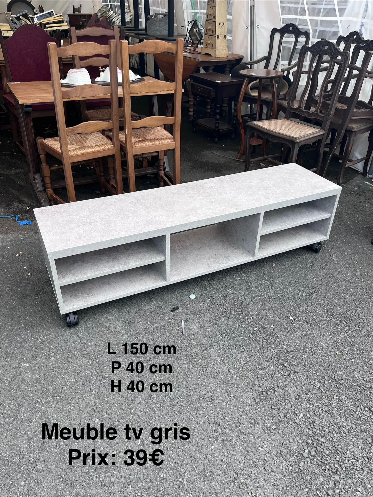Meuble tv gris 067035