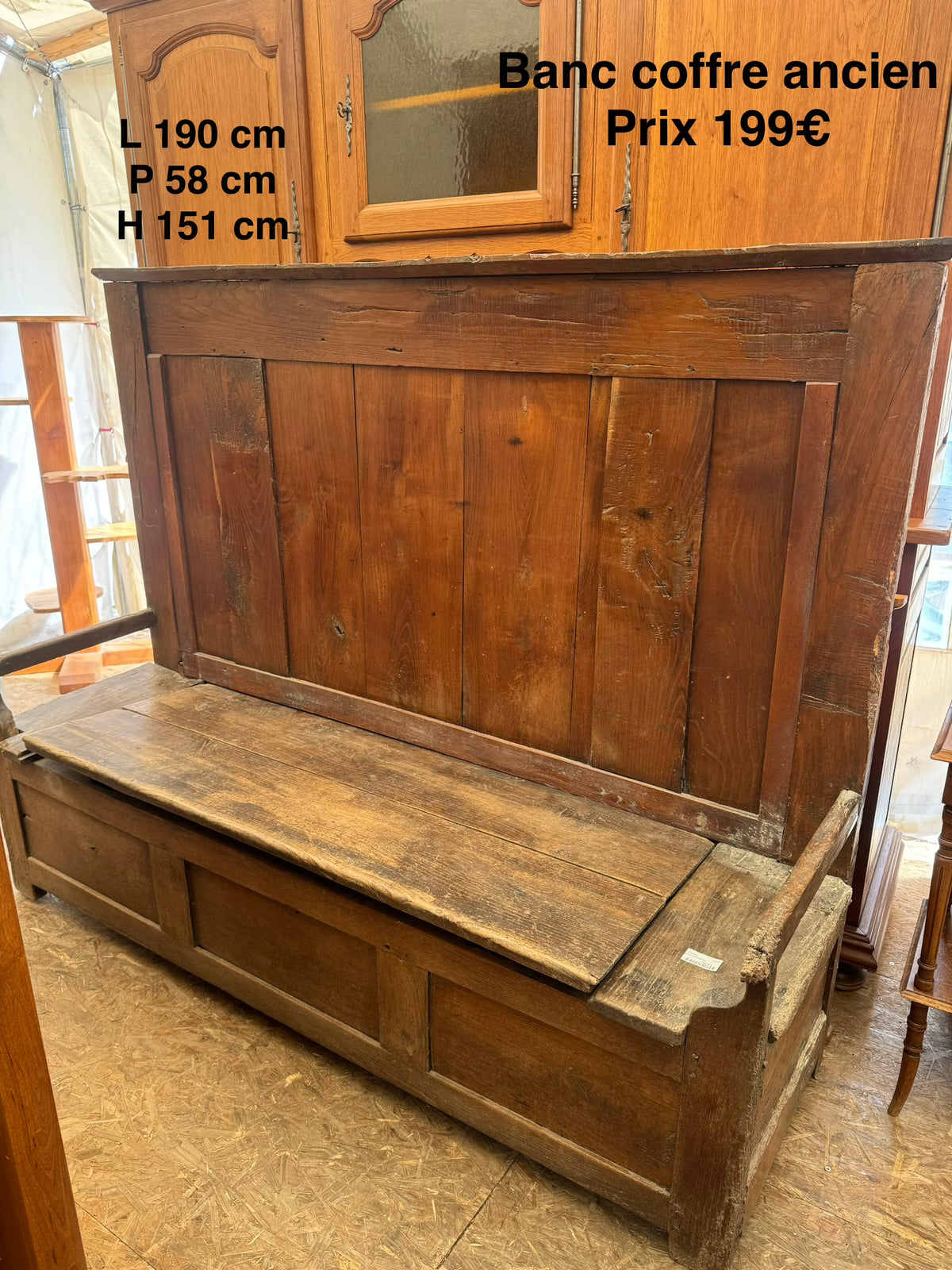 Banc coffre ancien 068262