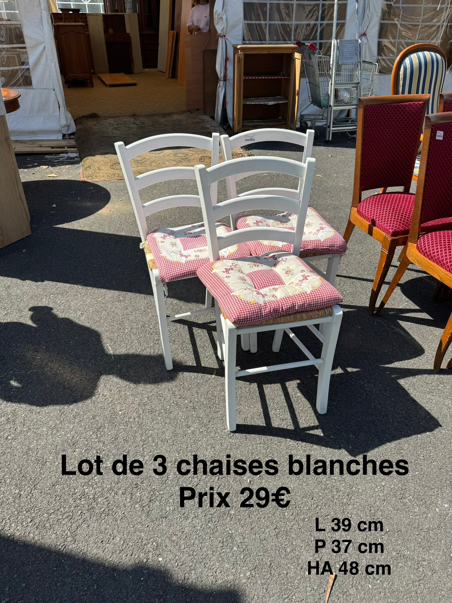 Lot de 3 chaises blanches 063725