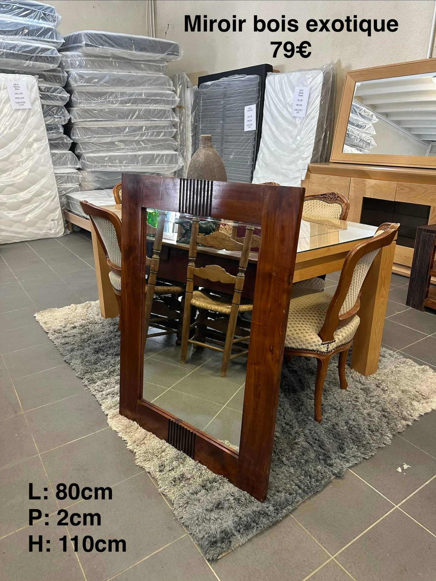 Miroir bois exotique 063570