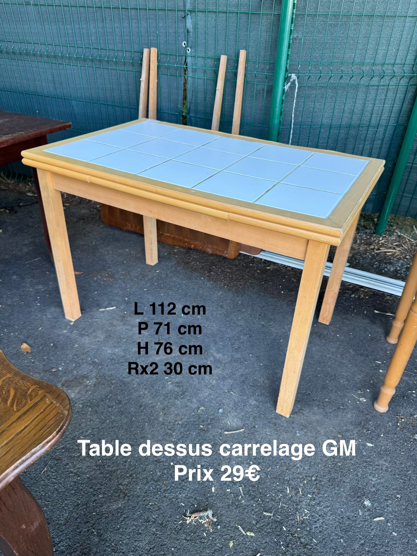 Table dessus carrelage GM 064425