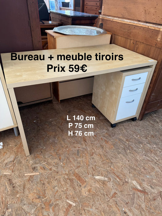 Bureau + meuble tiroirs 057529