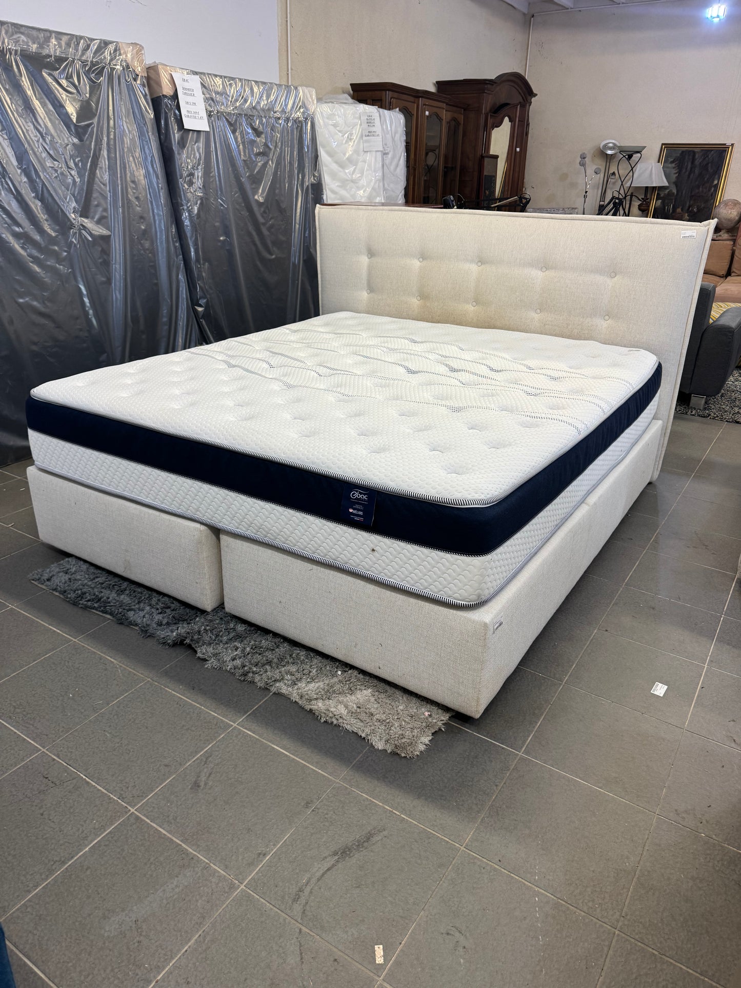 Ensemble lit matelas Ebac Hélios 180 cm X 200 cm + tête de lit
