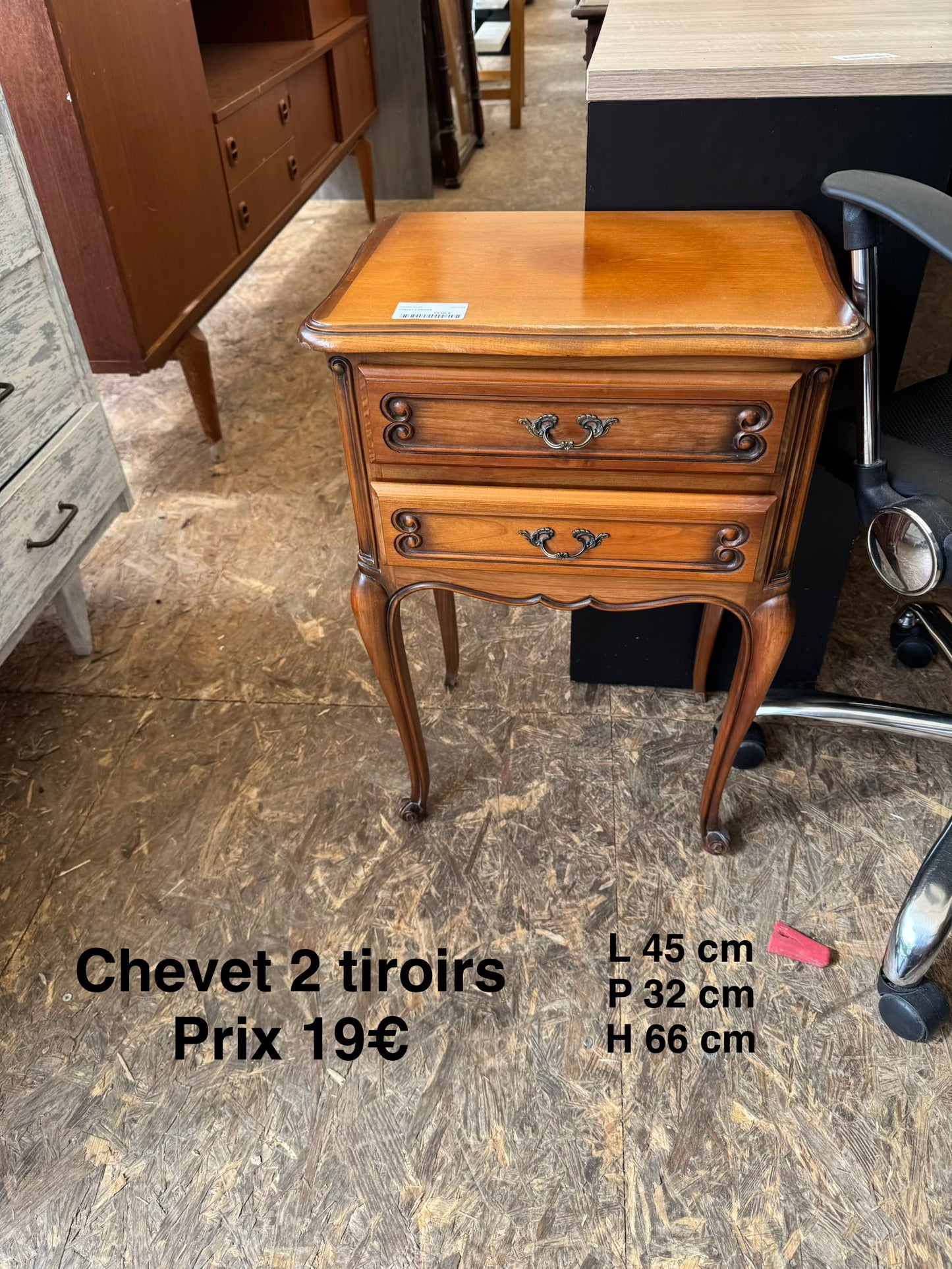 Chevet 2 tiroirs 062954
