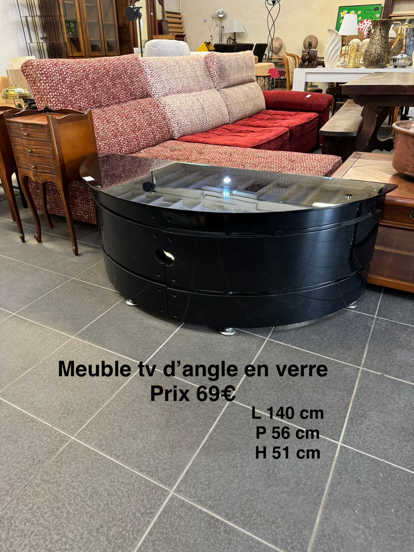 Meuble tv d’angle en verre 065312