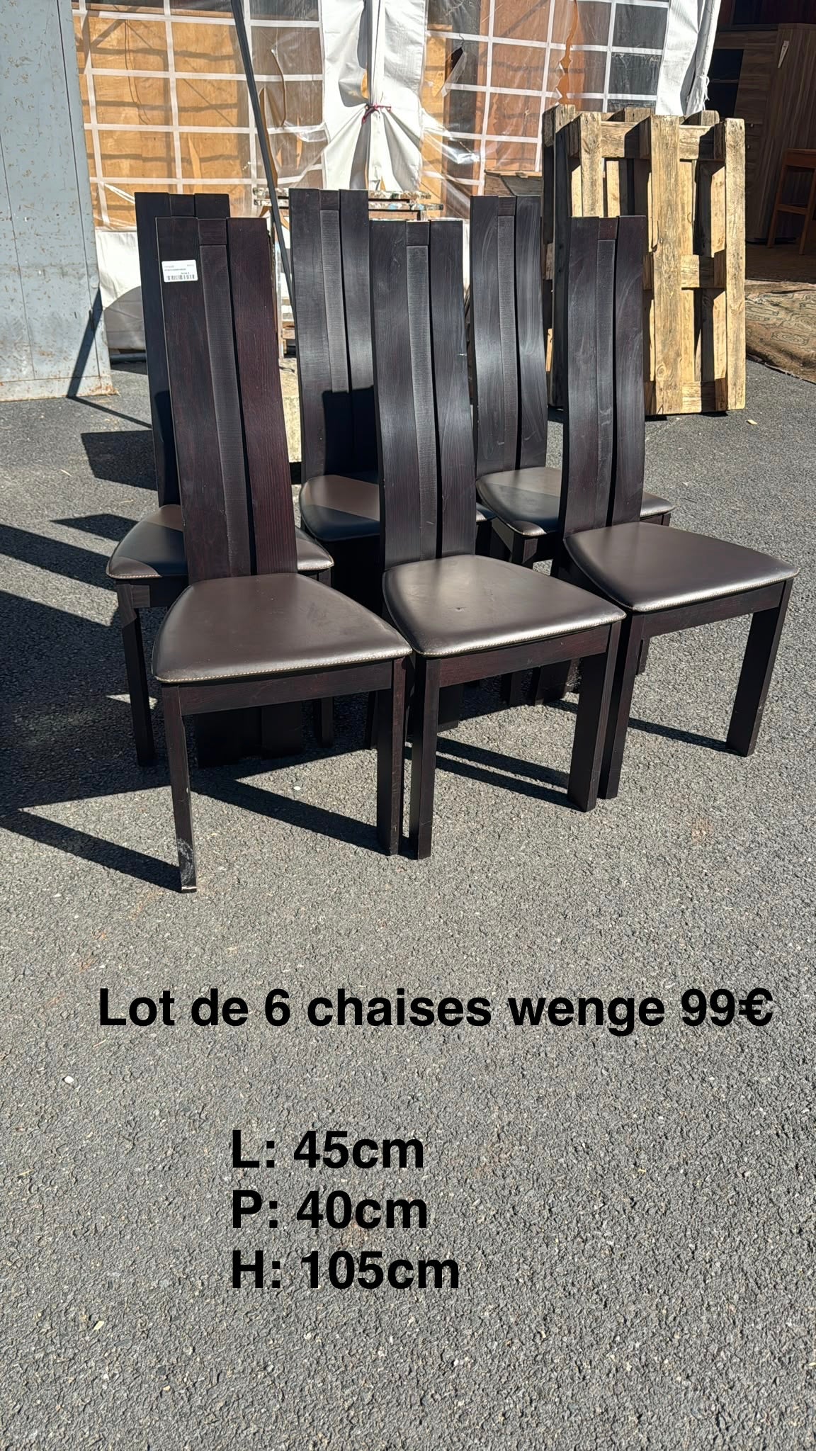 Lot de 6 chaises wenge 064312
