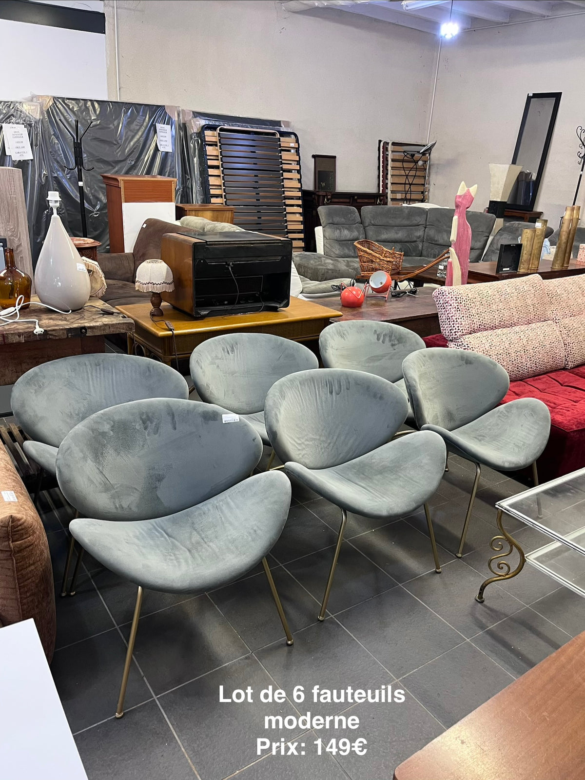 Lot 6 fauteuils moderne 068623