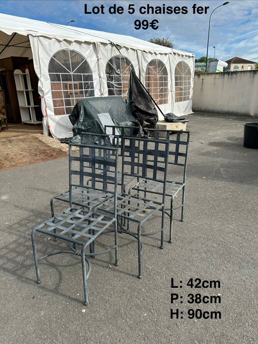 Lot de 5 chaises fer 060380