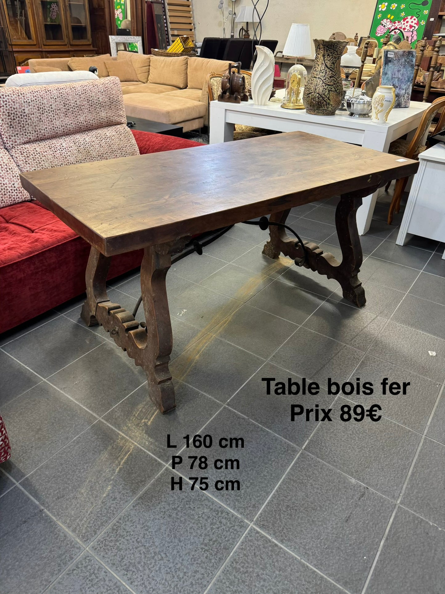 Table bois fer 065273
