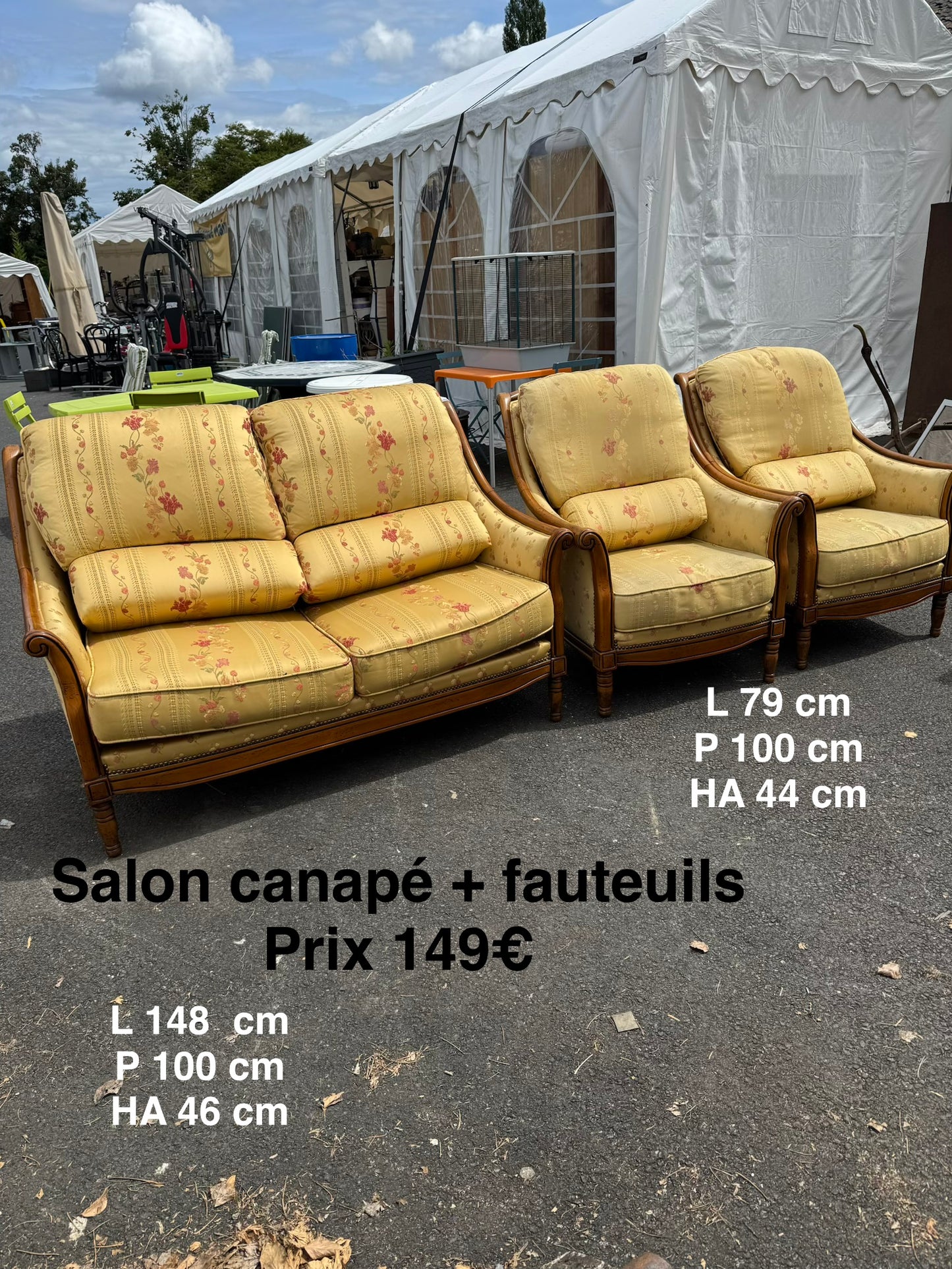 Salon canapé + fauteuils 062985