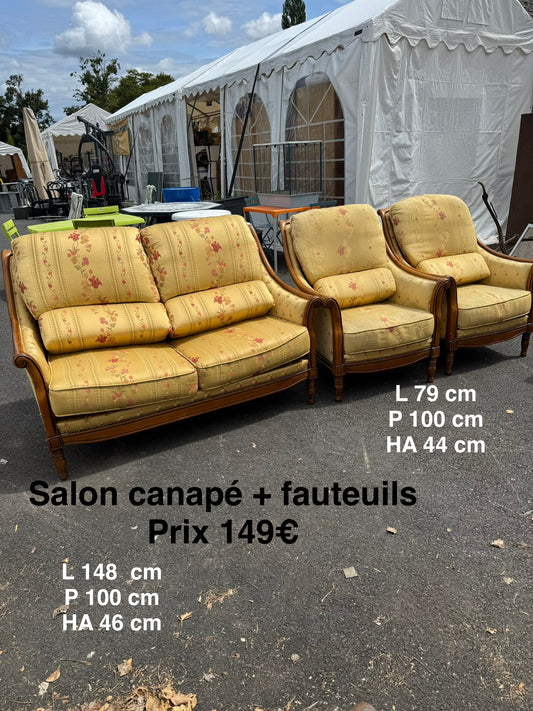 Salon canapé + fauteuils 062985