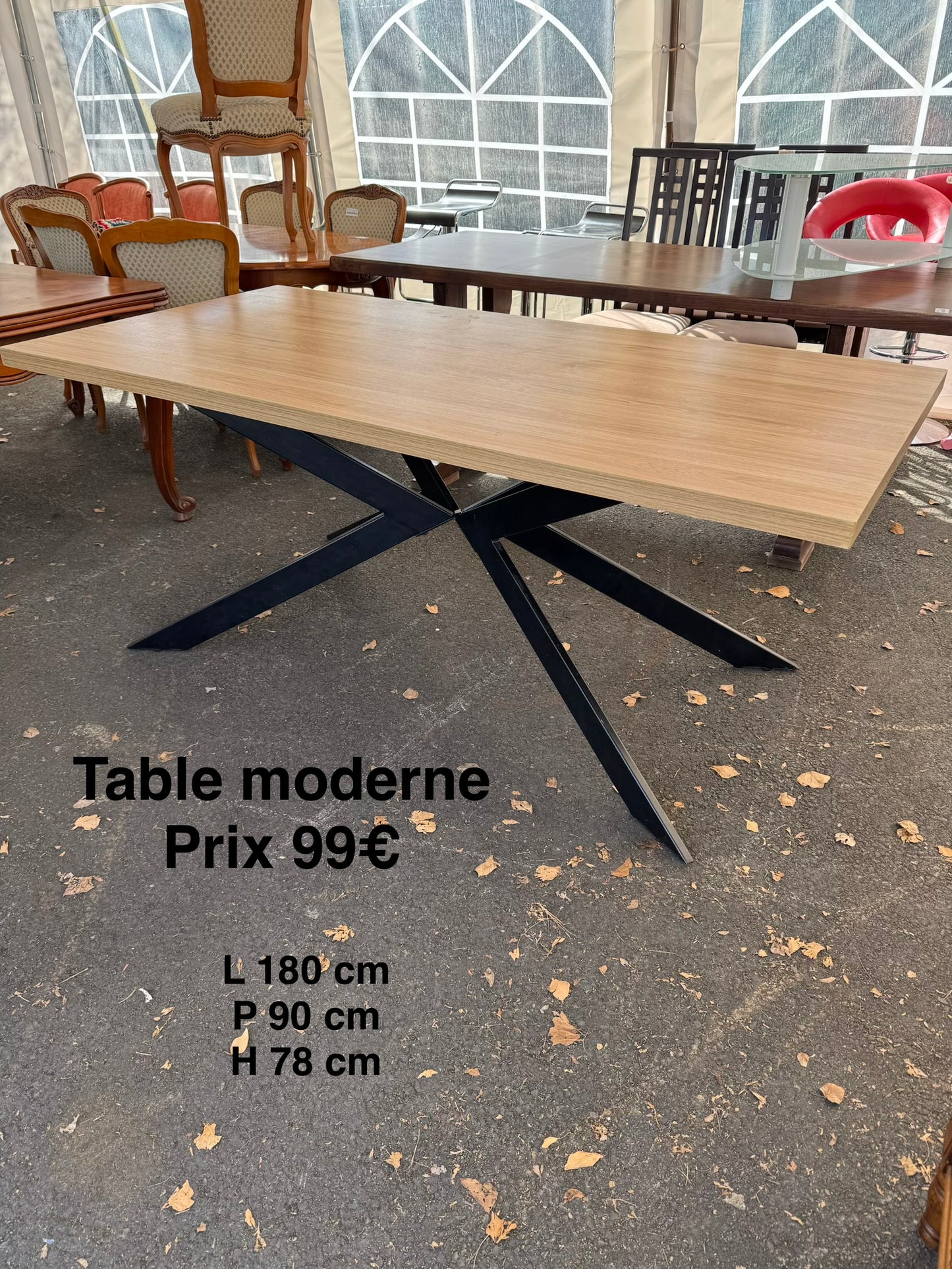 Table pied métal 063094