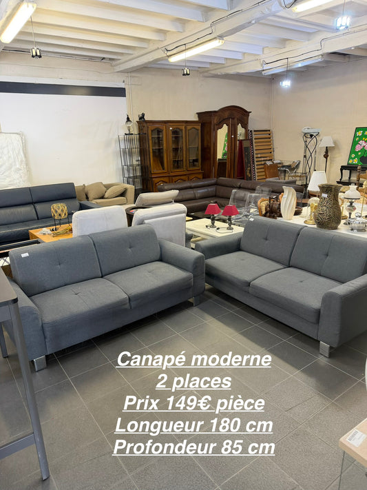 Canapé moderne gris 2 places 065148