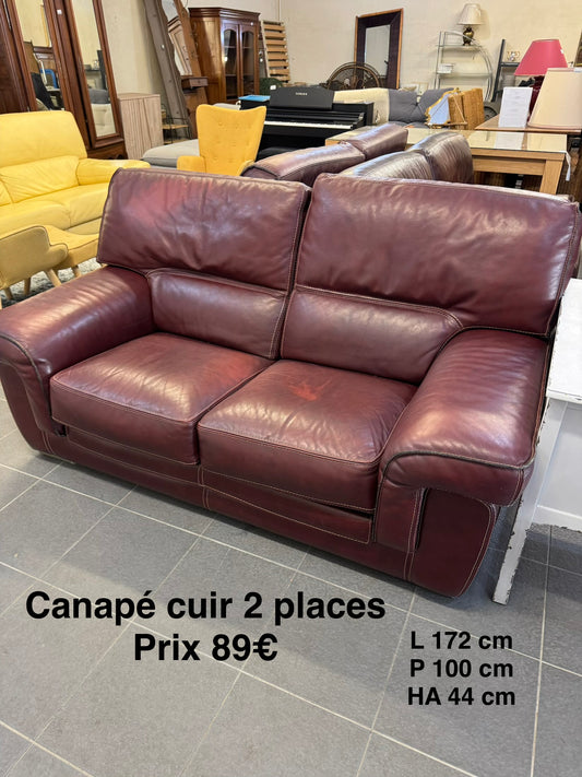 Canapé cuir 2 places 063245