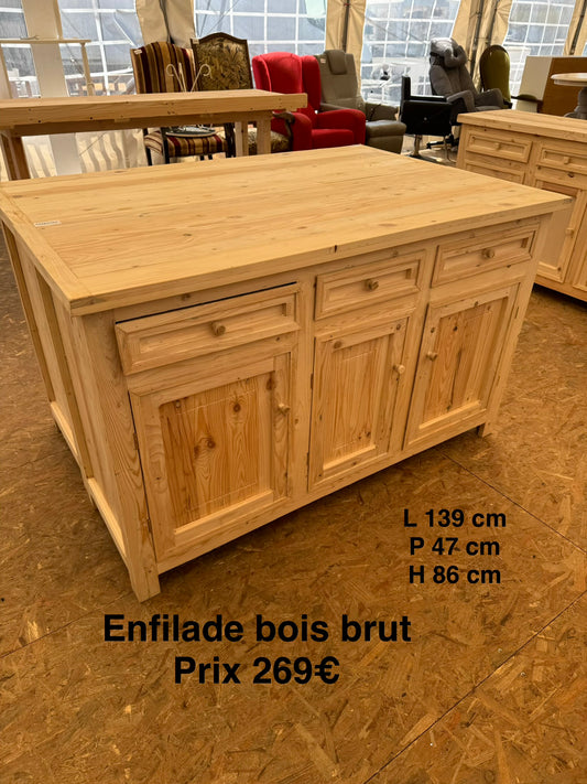 Enfilade bois brut 060757