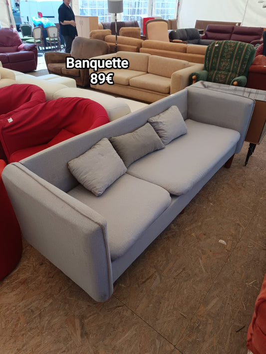 Canapé 3 places tissu gris 045722