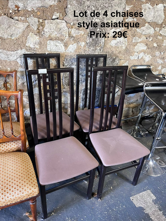 Lot 4 chaises style asiatique 065465