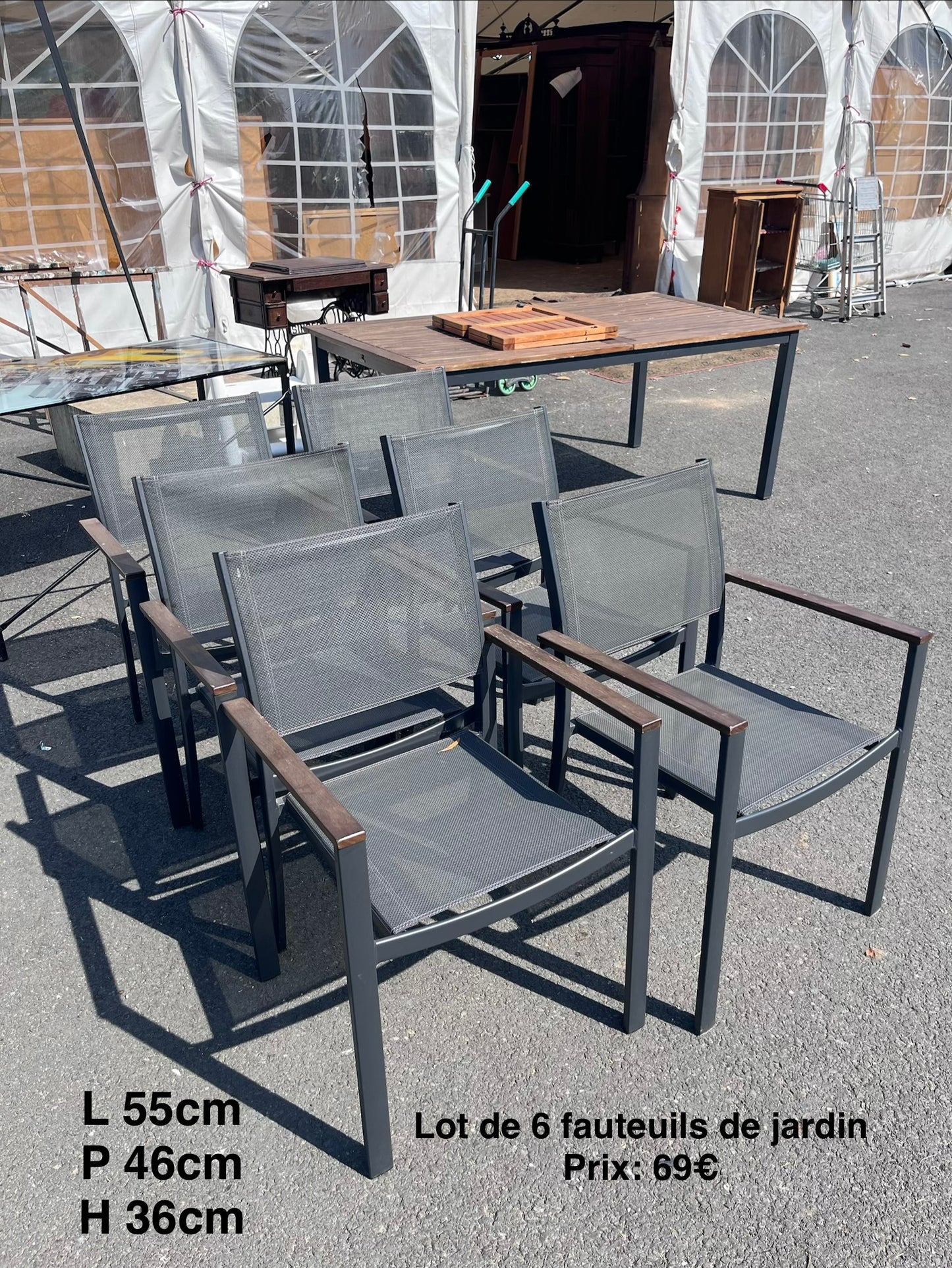 Lot 6 fauteuils de jardin 063800