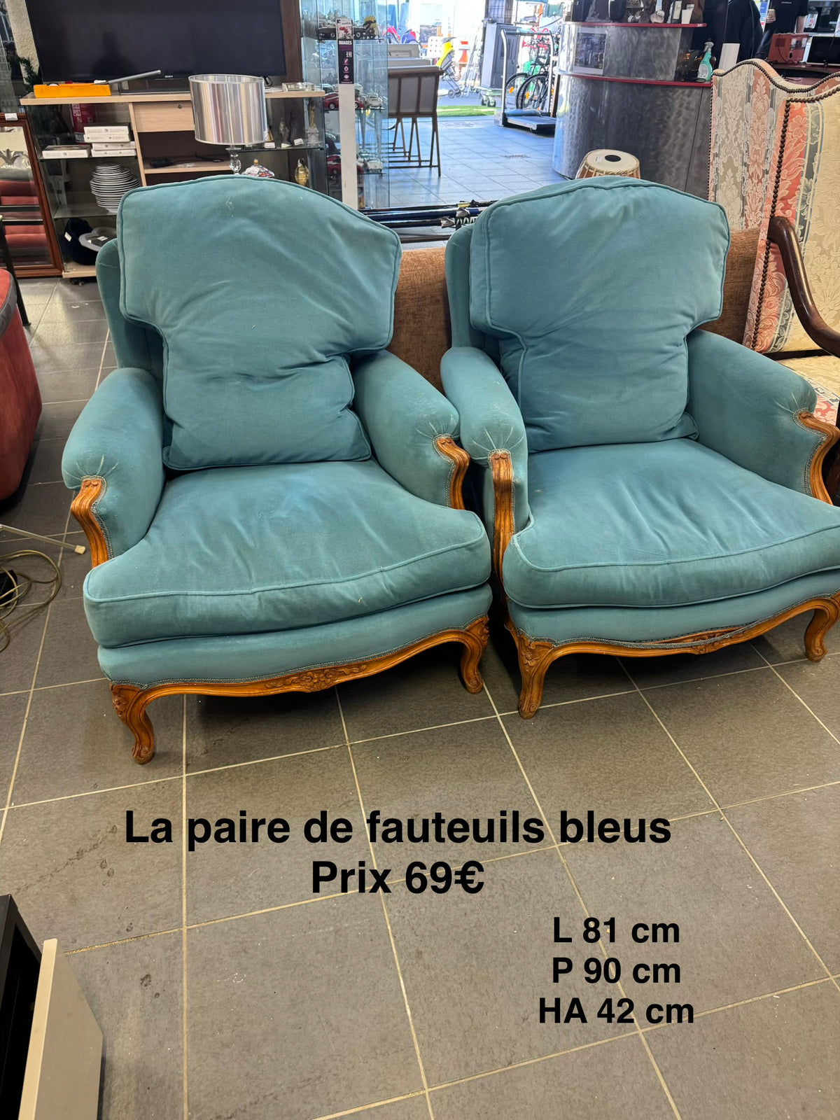 La paire de fauteuils bleus 068150
