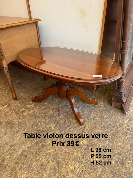 Table violon dessus verre 065015