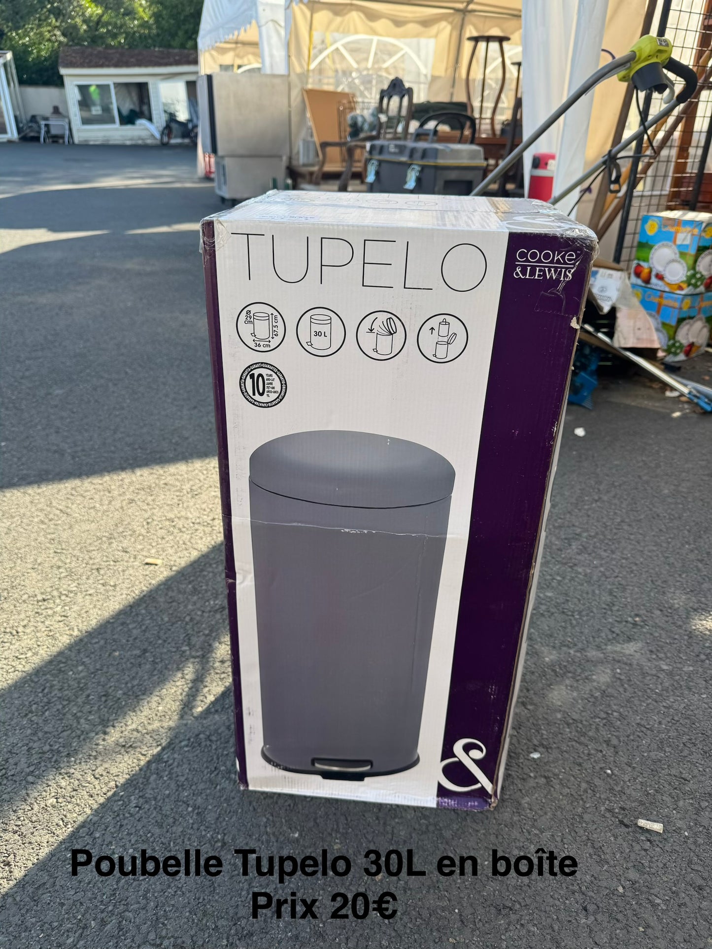 Poubelle Tupelo 30L en boîte 065721
