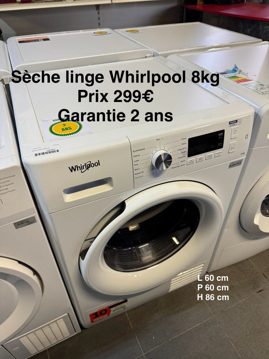 Sèche linge Whirlpool 8kg 048296