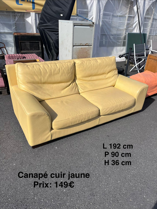 Canapé cuir jaune 067273