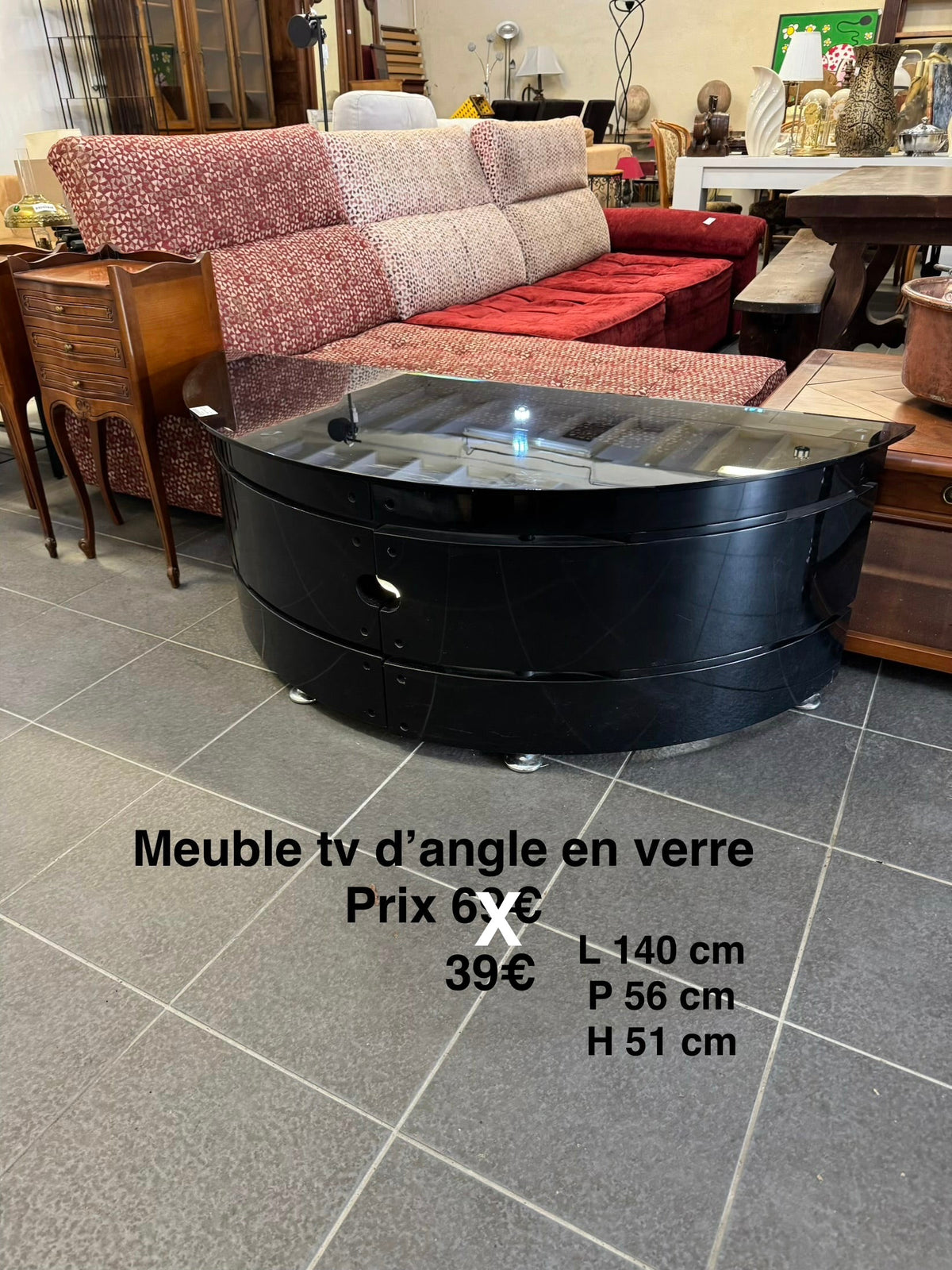 Meuble tv d’angle en verre 065312