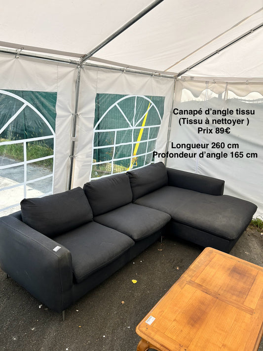 Canapé d’angle tissu à nettoyer 047008