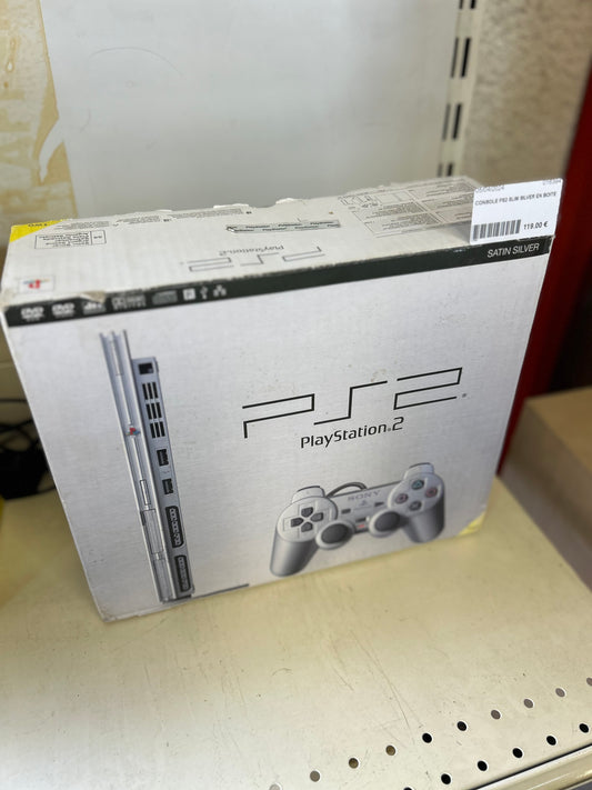 Console PS2 slim silver pack en boîte d’origine