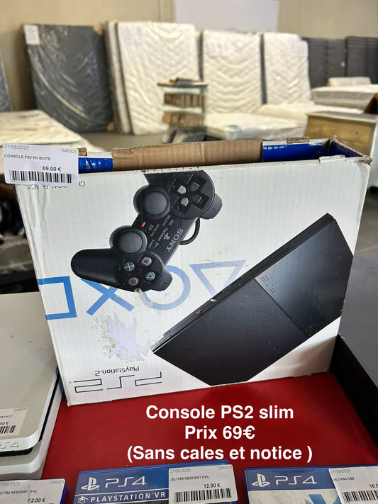 Console PS2 slim en boîte