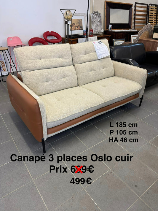 Canapé 3 places Oslo cuir 061459