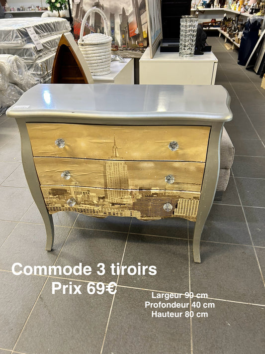 Commode 3 tiroirs déco 046913