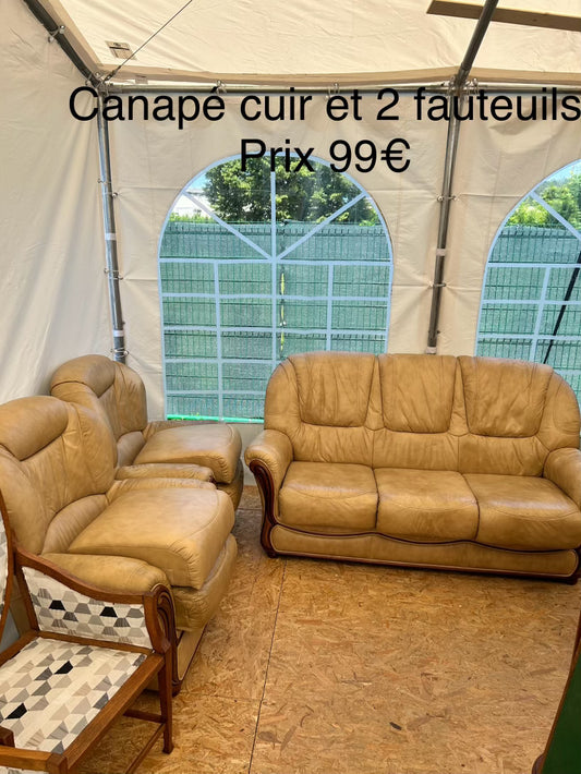 Canapé et 2 fauteuils 019673