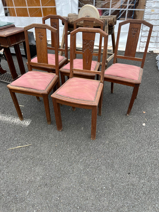 Lot de 5 chaises art deco 020469
