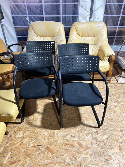 Lot de 4 fauteuils noirs moderne 028865