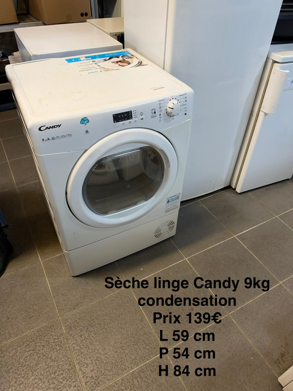 Sèche linge Candy 9kg condensation 069859