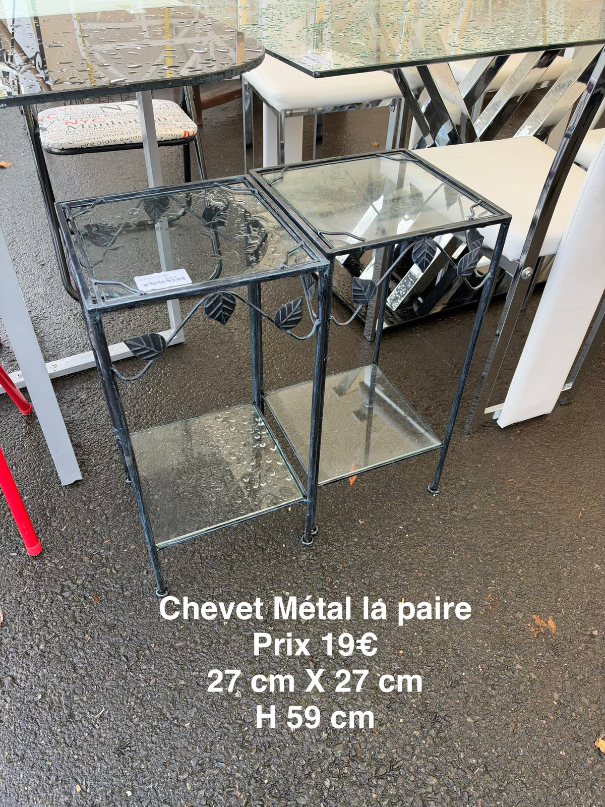 Chevet métal la paire 069484