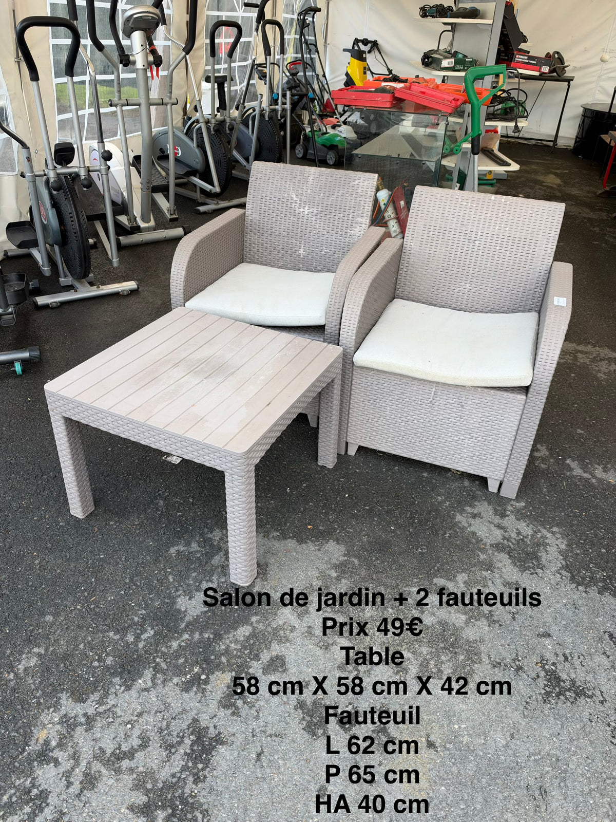 Salon de jardin + 2 fauteuils 069469