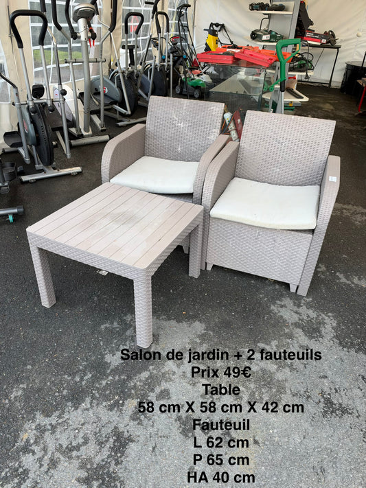 Salon de jardin + 2 fauteuils 069469