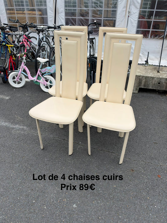 Lot de 4 chaises cuirs 069444